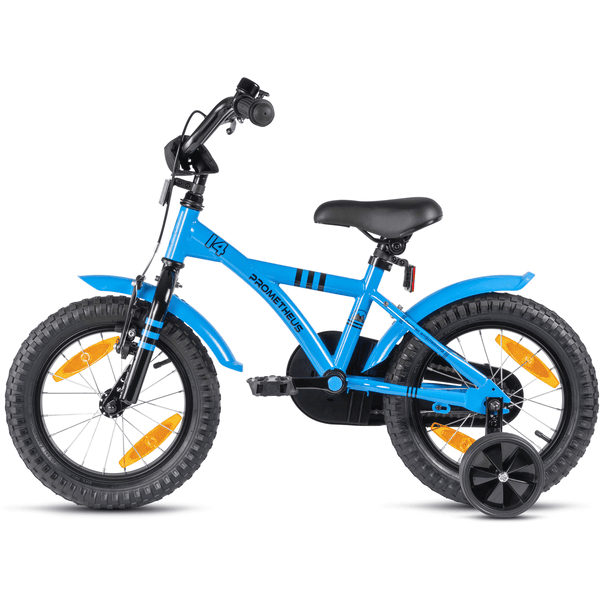 PROMETHEUS BICYCLES ® Bicicleta para niños de 12 en blanco y negro a  partir de 3 años con ruedas de entrenamiento 