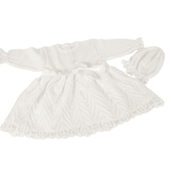 HOBEA Křestní šaty Joahanna s čepicí bílé 