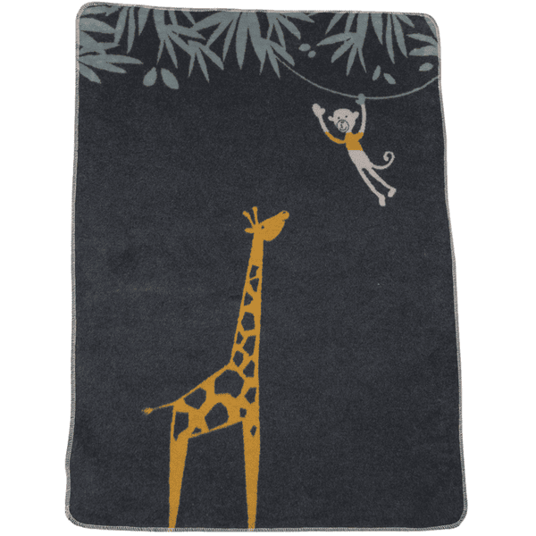 DAVID FUSSENEGGER Plaid enfant girafe anthracite 100x75 cm