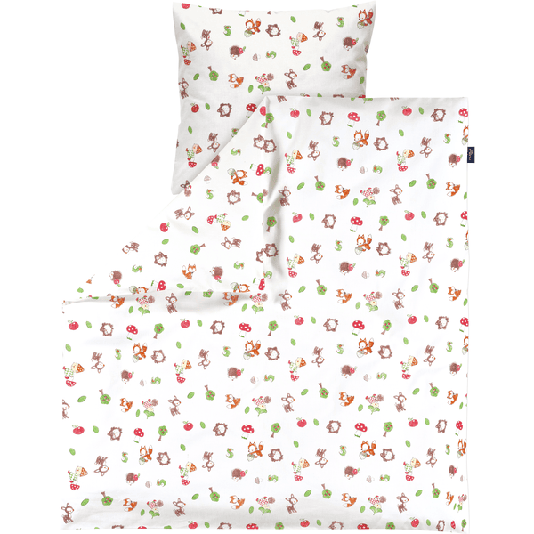 Alvi® Parure de lit enfant standard amis de forêt 80x80 cm