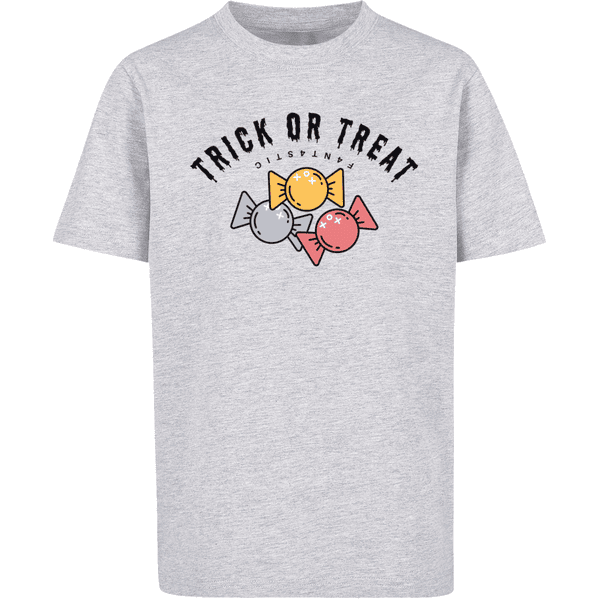 F4NT4STIC T-Shirt Halloween Treat Or heather Trick grey