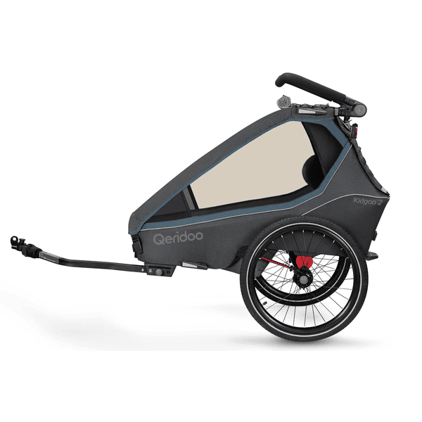 Qeridoo ® Kidgoo2 marinblå cykelkärra för barn