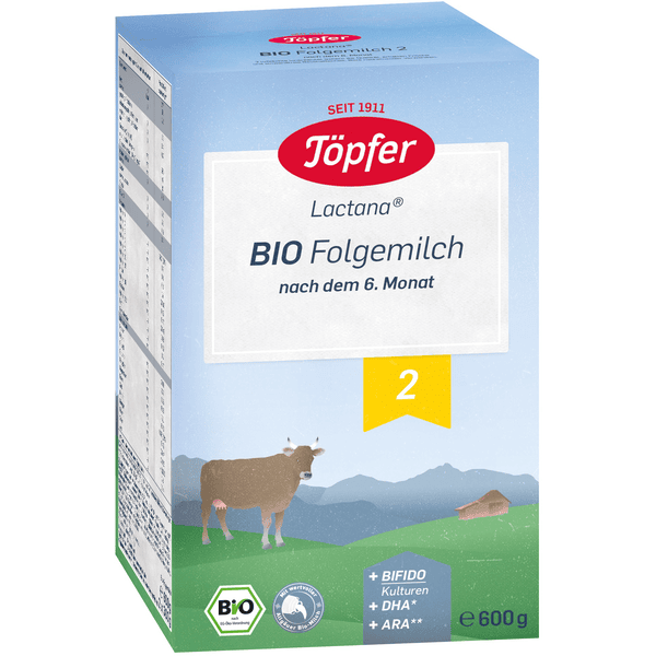 Töpfer Bio Folgemilch 2 Lactana  600 g nach dem 6. Monat