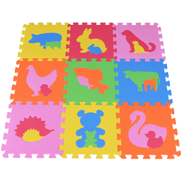 knorr toys® Puzzelmatten dieren, 9 stuks