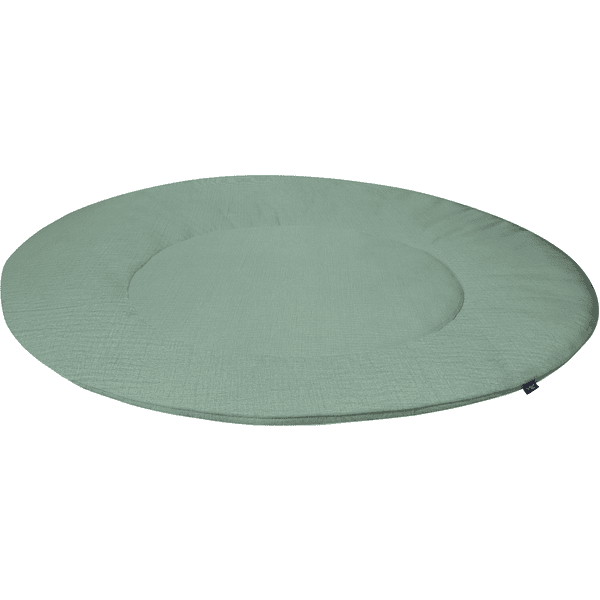 Alvi® Tapis d'éveil gaze rond vert granit Ø100 cm