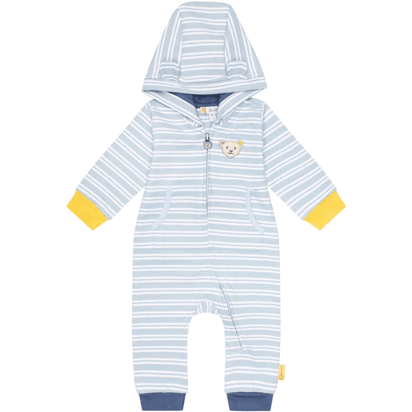 Steiff Romper Lange Mouwen Chambray Blauw