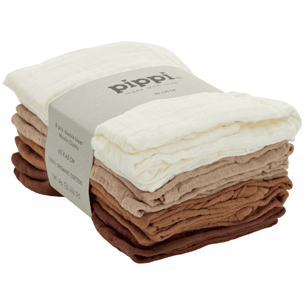 pippi Muslin Tücher 8er Pack mahogany