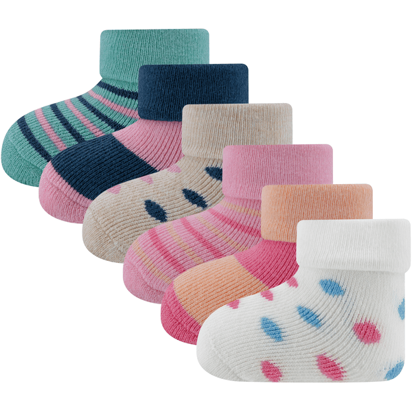 Ewers Baby sokken 6-pack stippen/strepen  