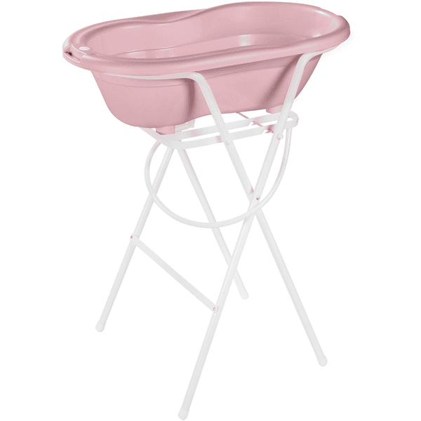 Rotho Babydesign Badewanne TOP rose und Badwannenständer TOP white