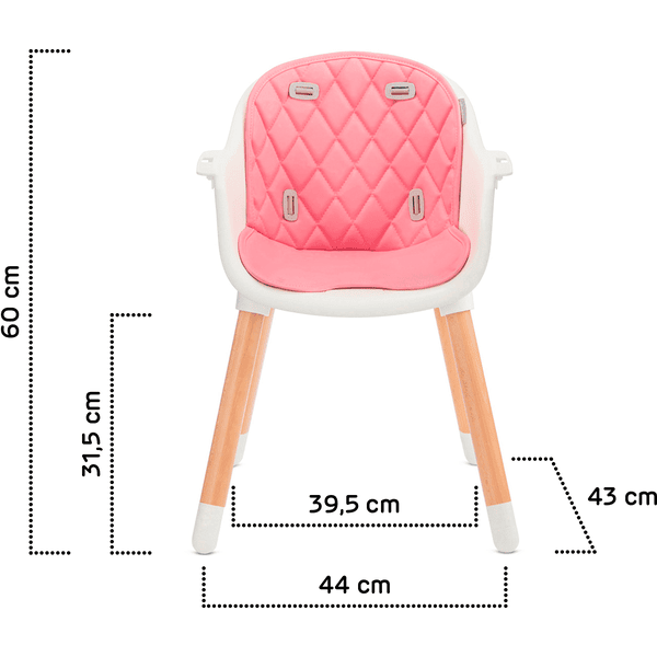 Chaise haute évolutive Kinderkraft Fini Pink