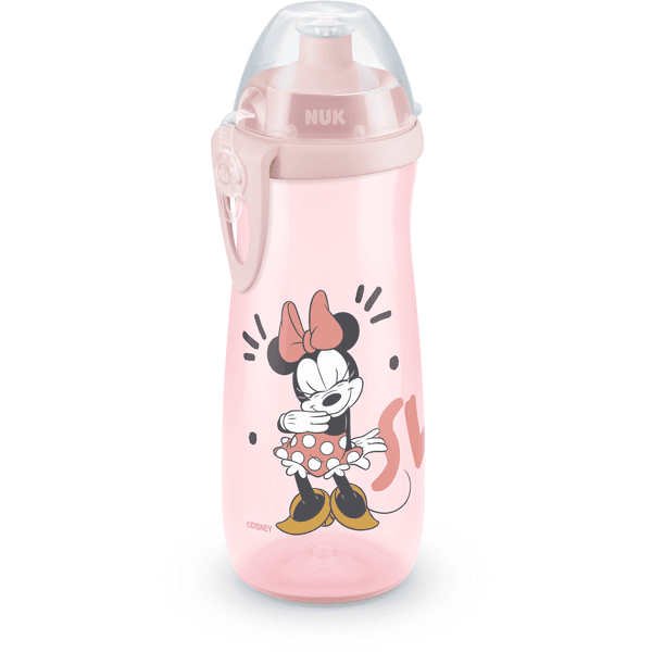 NUK Sportbeker "Minnie" met zachte push-pull tuit van silicone met clip, 450 ml roze