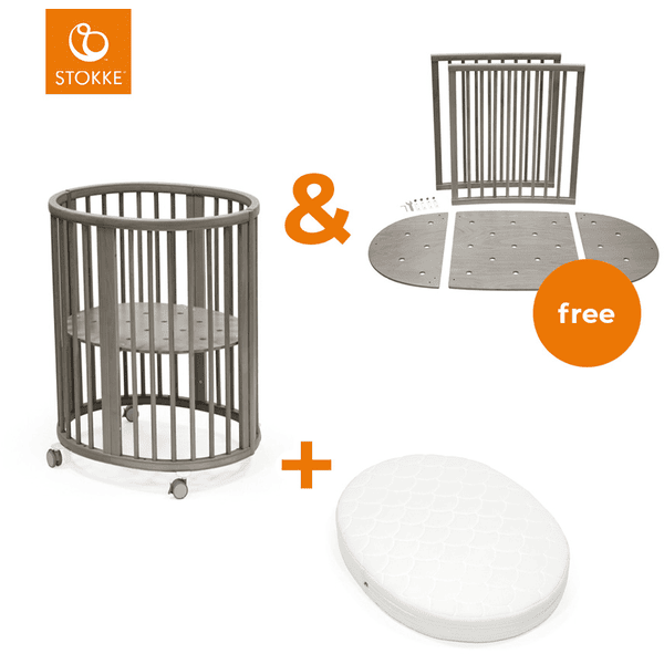 STOKKE® Sleepi™ Mini V3 Hazy Grey inkl. Matratze + gratis Kinderbett Umbausatz V3