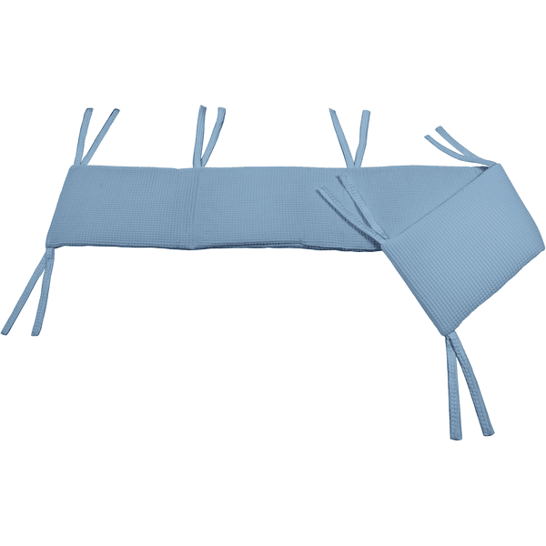 Dr. Sonne Nest voor co-sleeper wafel piquet effen blauw 26 x 170 cm