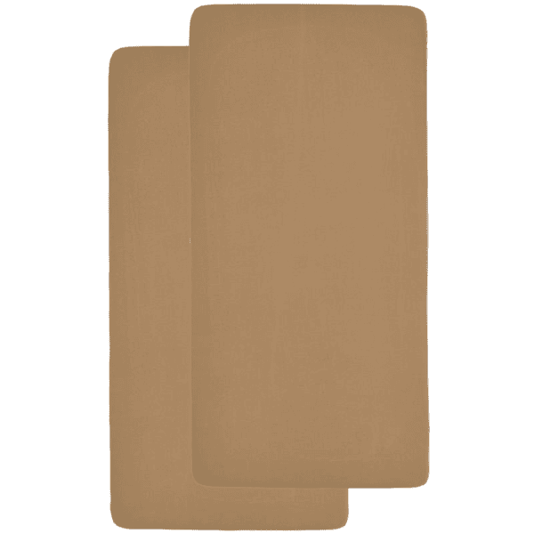 Meyco Jersey Fitted Sheet 2 Pack 60 x 120 Toffee