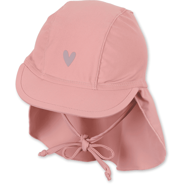 Sterntaler Peaked caps med nakkebeskytterhjerte myk rosa