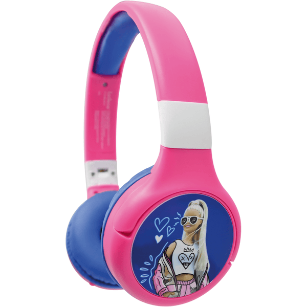 LEXIBOOK Kabel Barbie 2v1 Bluetooth®, skládací sluchátka s bezpečnou hlasitostí