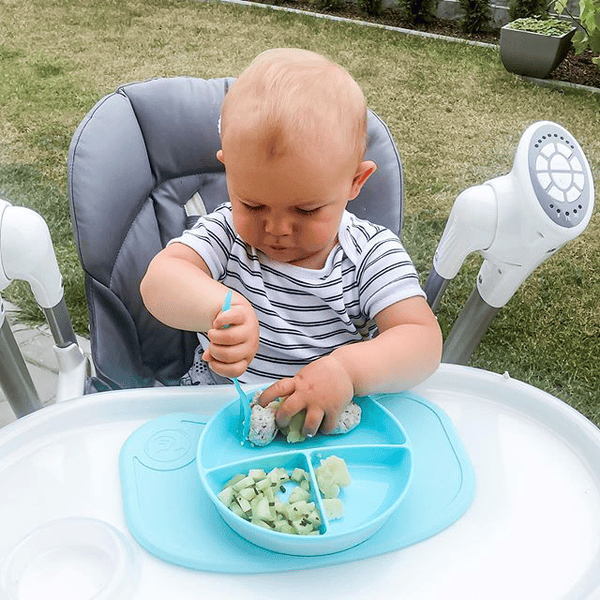 Assiette bébé avec compartiments verte
