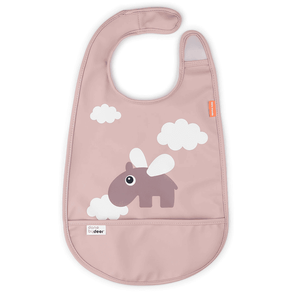Done by Deer ™ Babero con velcro Happy clouds rosa