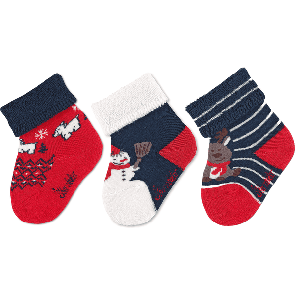 Sterntaler Baby-Söckchen 3er-Pack Weihnachten marine