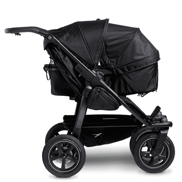 tfk Carro de bebé gemelar Duo 2 con Set ruedas aire negro