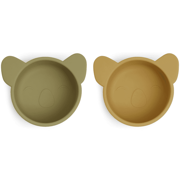 nuuroo Snack-Schüsseln Rosa Koala 2-teilig, Olive green/Dusty yellow