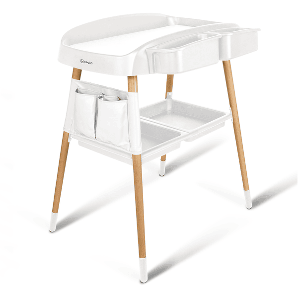 babyGO Table à langer ChangeMe bois blanc