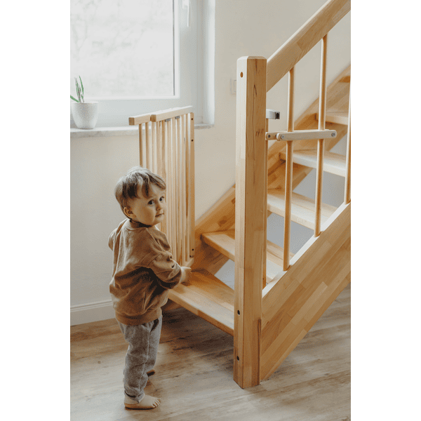 Geuther - Barrière d' escalier 2733/2735 pour ouvertures de 67 à 135 cm en  bois