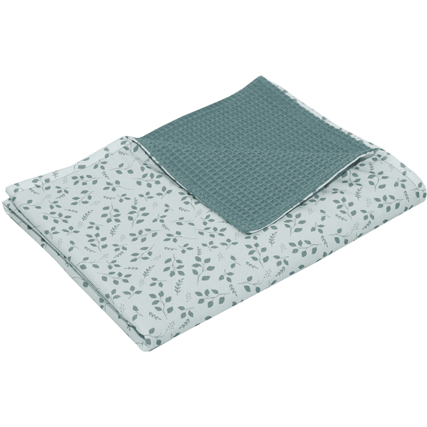 ULLENBOOM Babydecke & Kuscheldecke Waffel Floral Grün 70 x 100 cm