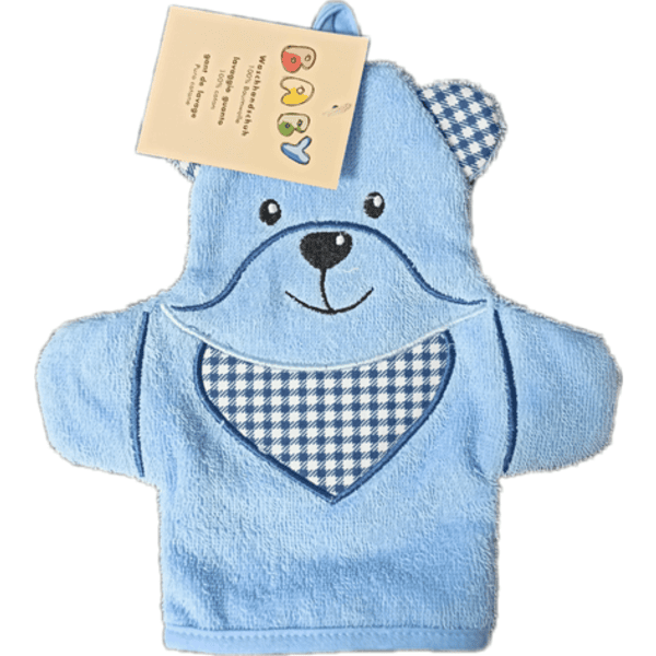 Hut Wash Glove Bear blå