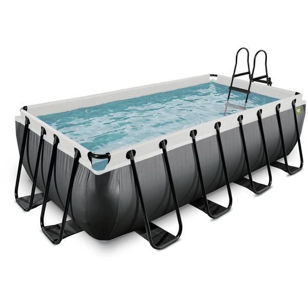 EXIT Black Leather Pool 400x200x100cm mit Filterpumpe - schwarz