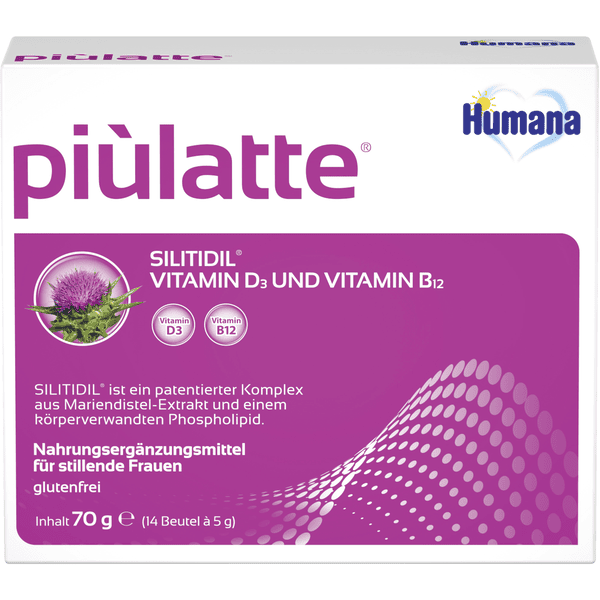 Humana Nahrungsergänzungsmittel piùlatte für die Stillzeit 14 Beutel 