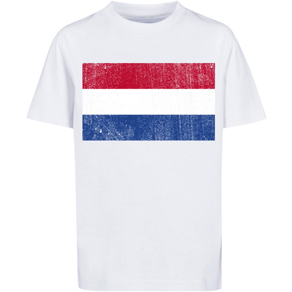 F4NT4STIC T-Shirt Netherlands NIederlande Holland Flagge distressed weiß