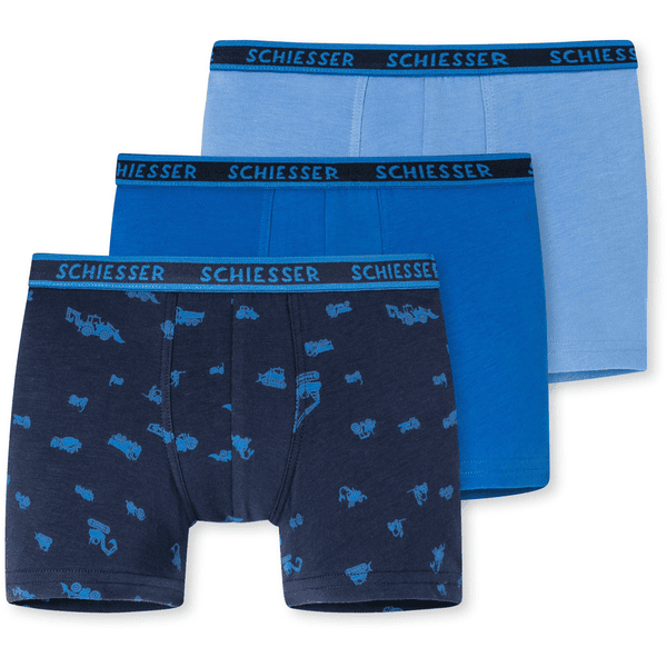 Schiesser Boxershort Hellblau/Blau/Dunkelblau