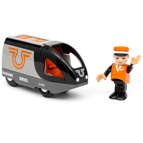 BRIO® Figurine locomotive de voyageur à pile orange/noir 36047
