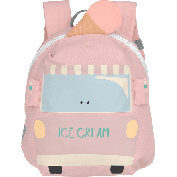 LÄSSIG Plecak przedszkolny Tiny D river s - furgonetka z lodami, różowy