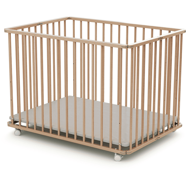 WEBABY Laufgitter faltbar Buche lackiert 70 x 100 cm 