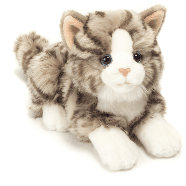 Teddy HERMANN Gato acostado gris, 20 cm
