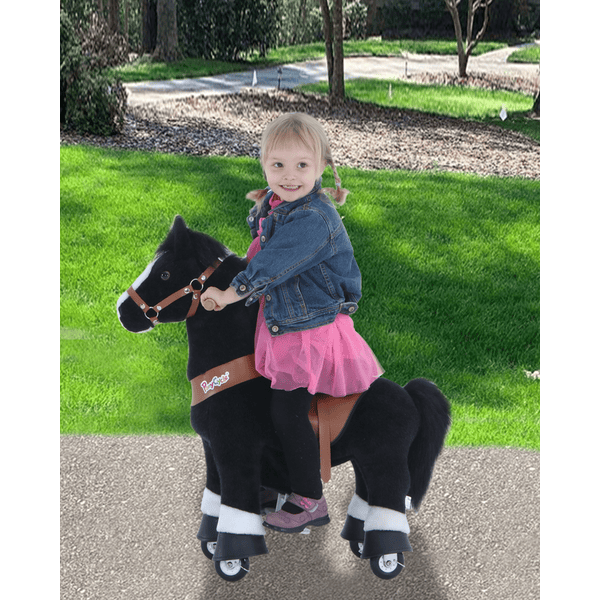 PonyCycle ® Caballo de juguete marrón con freno y sonido - grande 