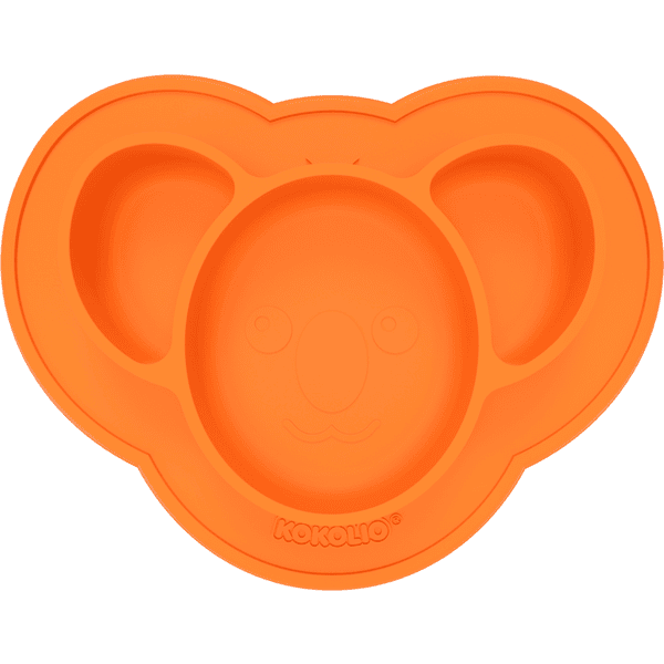 KOKOLIO Jídelní talíř Koali ze silikonu, od 6 měsíců v orange 