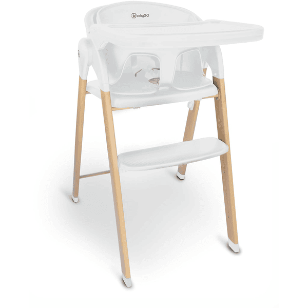 babyGO Chaise haute enfant évolutive Levels white wood optic