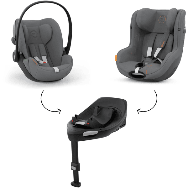 cybex GOLD bakovervendt bilstol Sirona G, babybilstol Cloud G & Base G Lava Grey (sett)