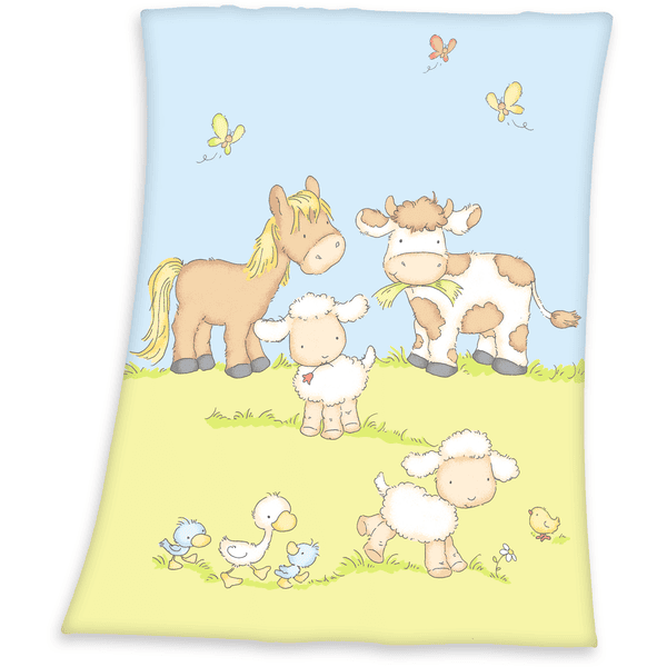 babybest® Kinderdecke Bauernhoftiere 75 x 100 cm