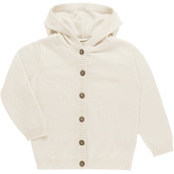 kindsgard Cardigan med hætte strikka beige