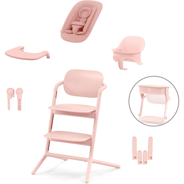 cybex GOLD Hochstuhl Lemo 4 in 1 Set Pearl Pink inklusive Learning Tower