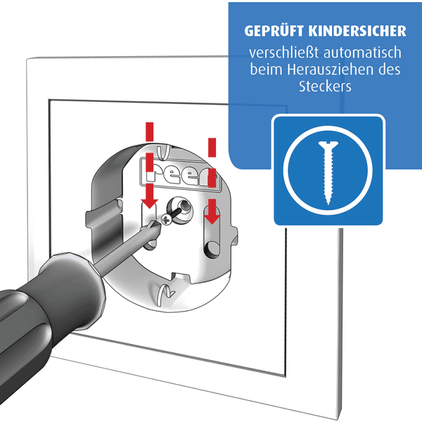 Steckdosenschutz 20 Stück schraubbar, weiß reer