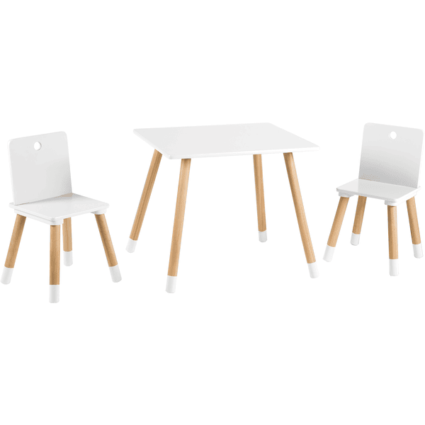 roba Ensemble table et chaise enfant bois, blanc/naturel 