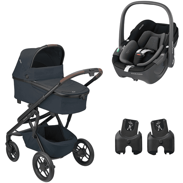 Maxi Cosi kinderwagen 3 in 1 Set Essential Graphite met Autostoel Pebble 360 Essential Black