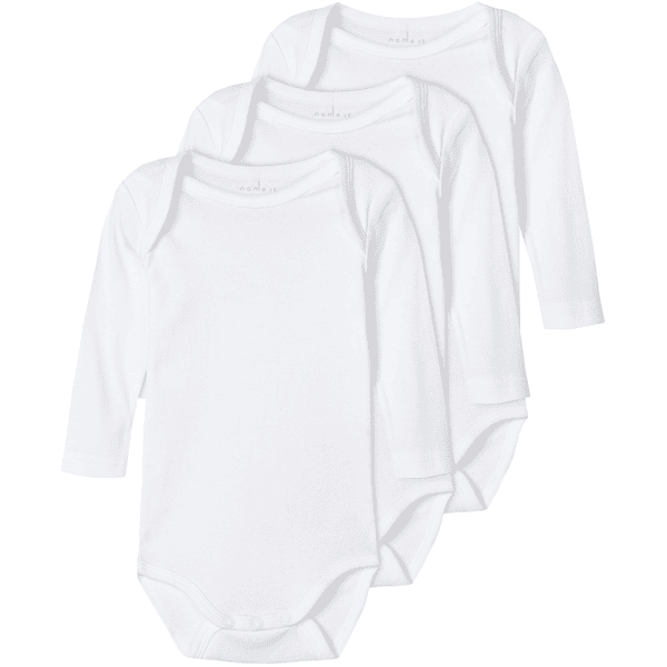 name it Pitkähihainen bodysuit 3 pakettia B right  White 