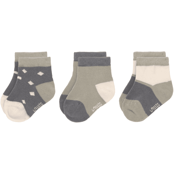 LÄSSIG Chaussettes Sneacker pour enfants, paquet de 3, anthracite