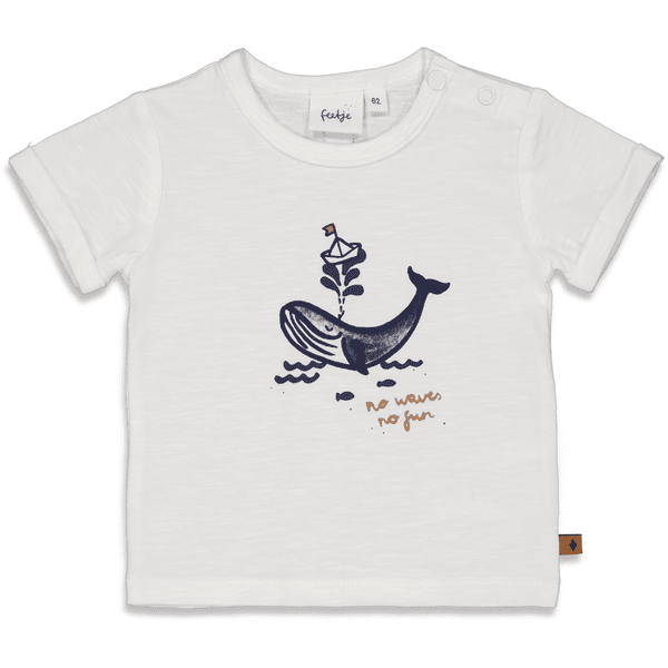 Feetje T-shirt Ingen bølger ingen sjov hvid